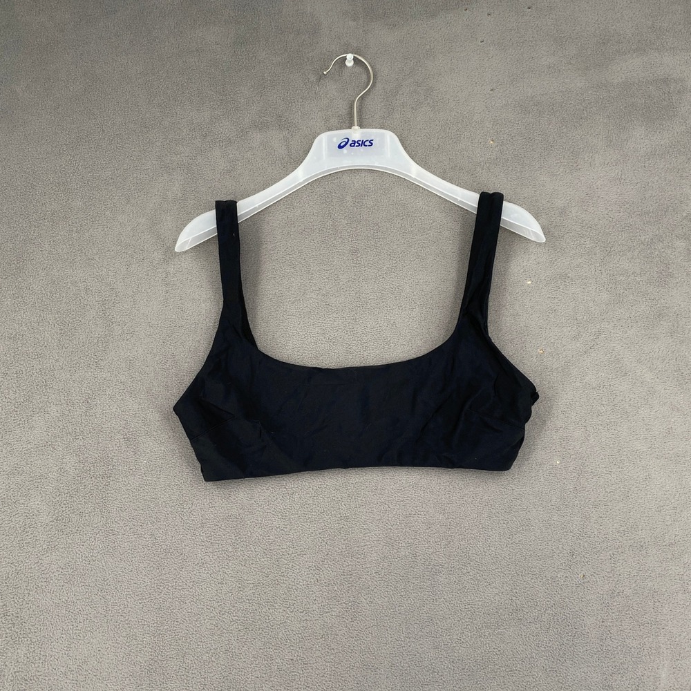Aerie Womens Black Scoop Neck Bikini Top Cutout Back Size M
